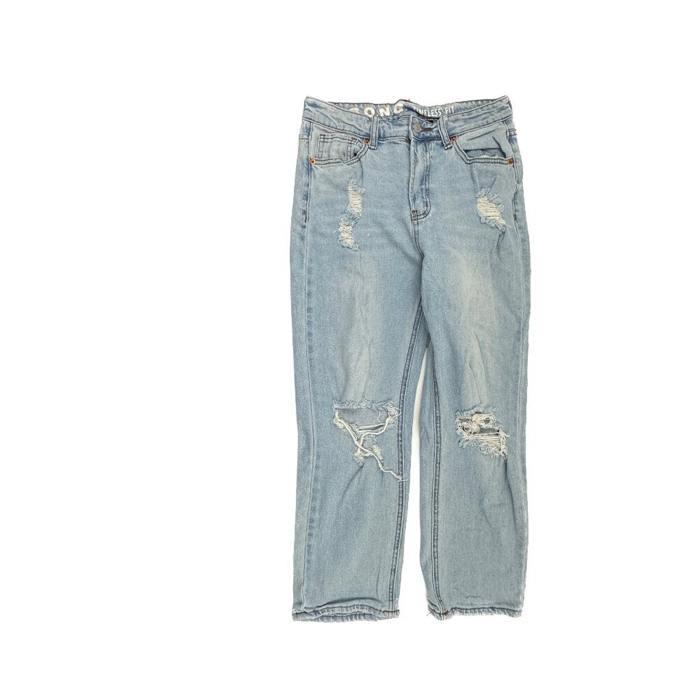 SONG Timeless Fit Distressed Crop Women's size 5 Light Blue Denim Jeans